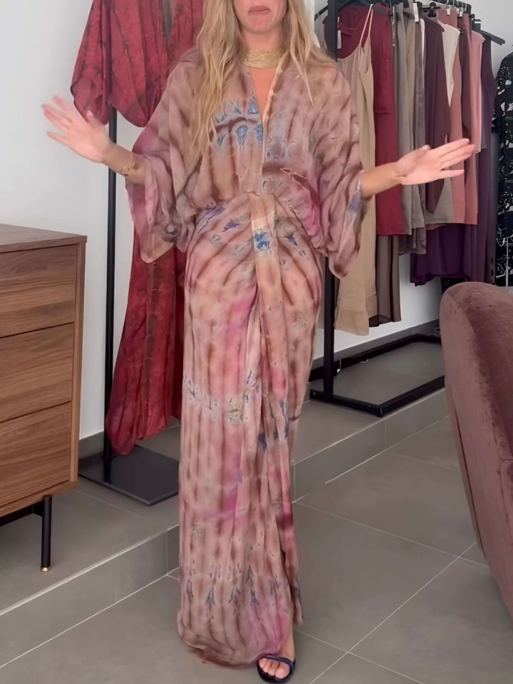 Printed Kimono-Inspired Dress