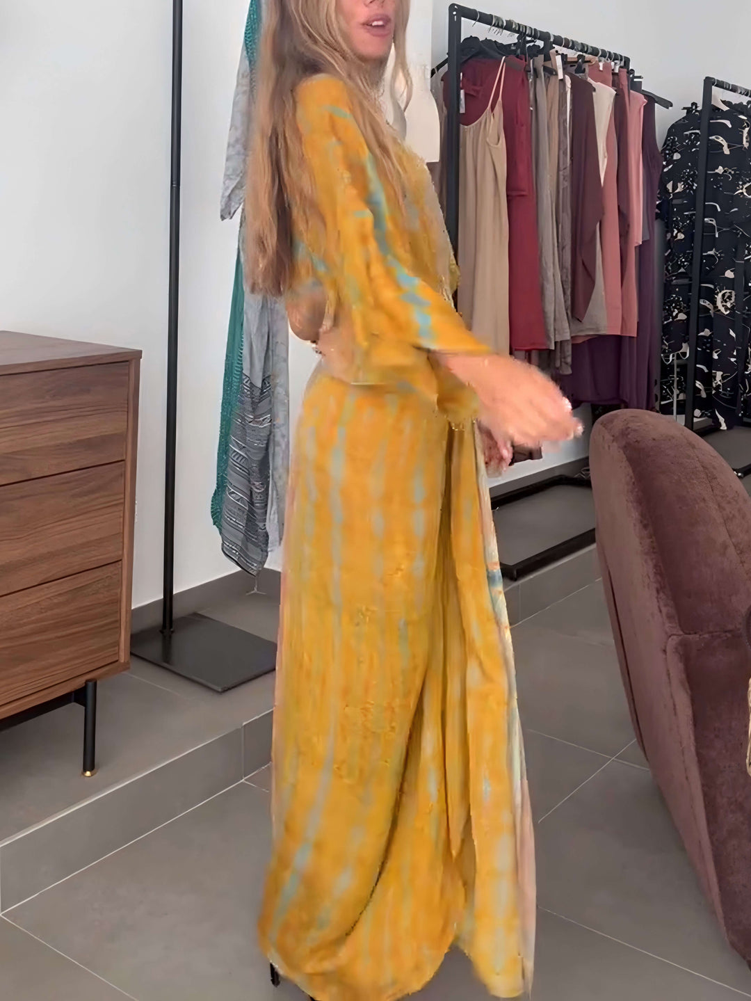 Printed Kimono-Inspired Dress