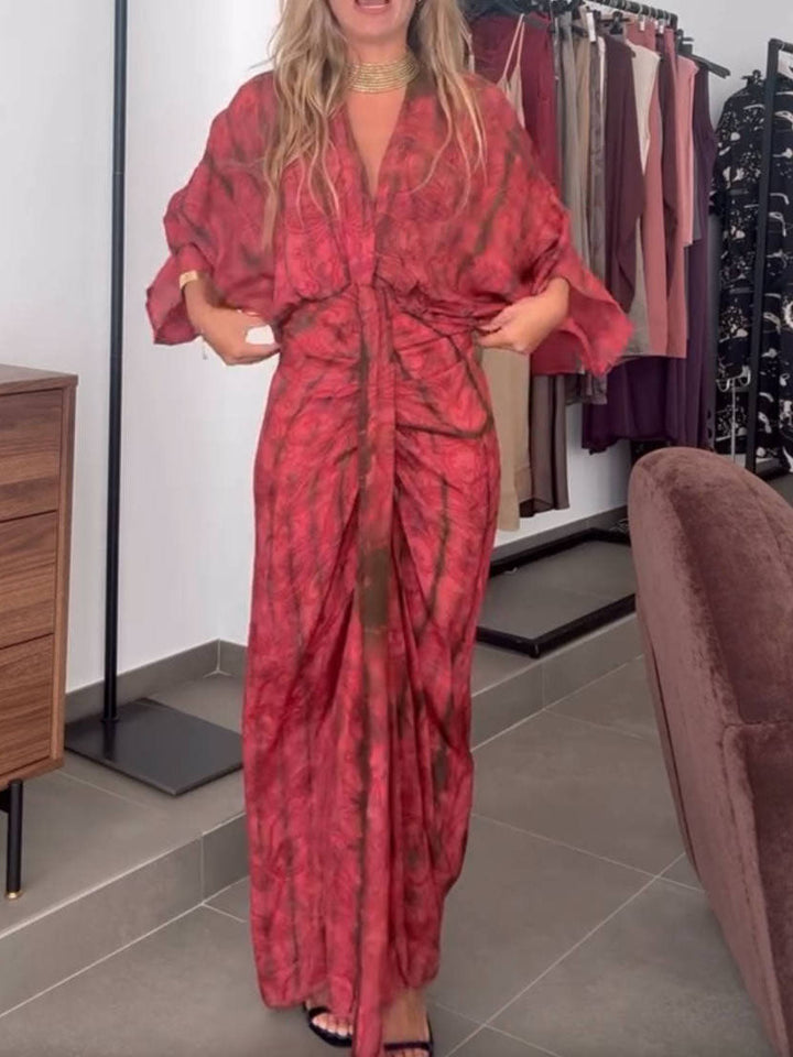 Printed Kimono-Inspired Dress
