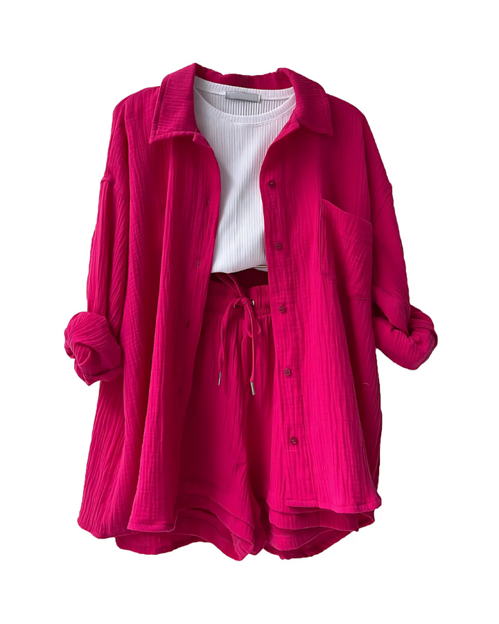 VERA™ – Contemporary Button-Up Shorts Ensemble