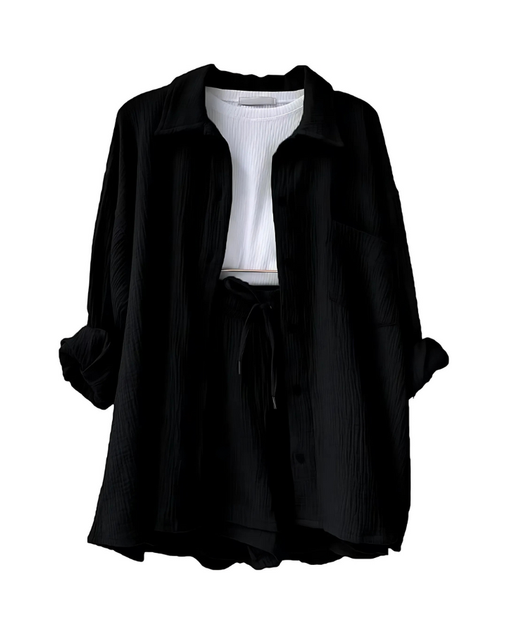 VERA™ – Contemporary Button-Up Shorts Ensemble