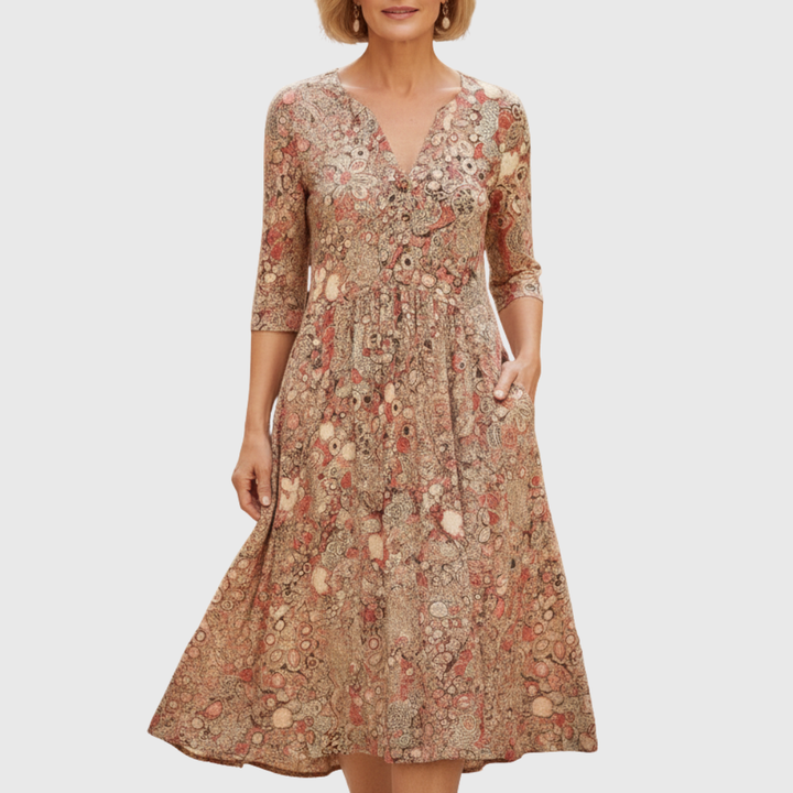 Harlow | Robe Midi Élégante Col V