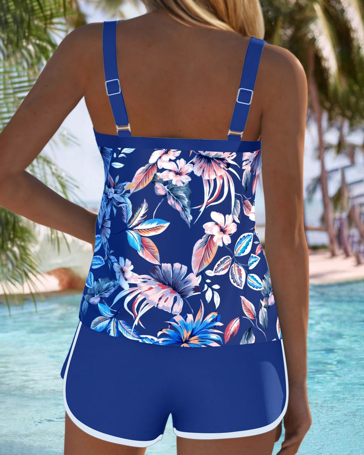 Imke™ | Tankini imprimé sans manches à col en U