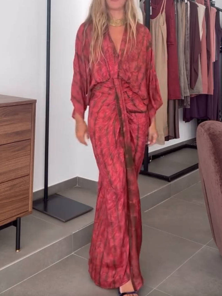 Printed Kimono-Inspired Dress