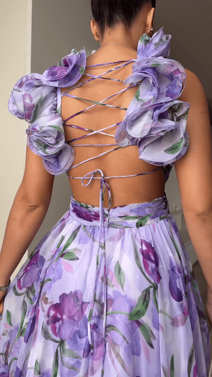 SOLÉA™ | Backless Maxi Dress with Vibrant Print