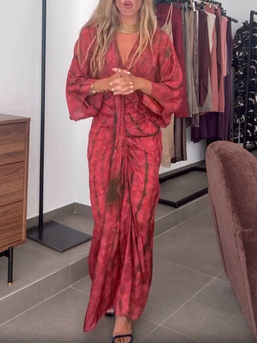 Printed Kimono-Inspired Dress