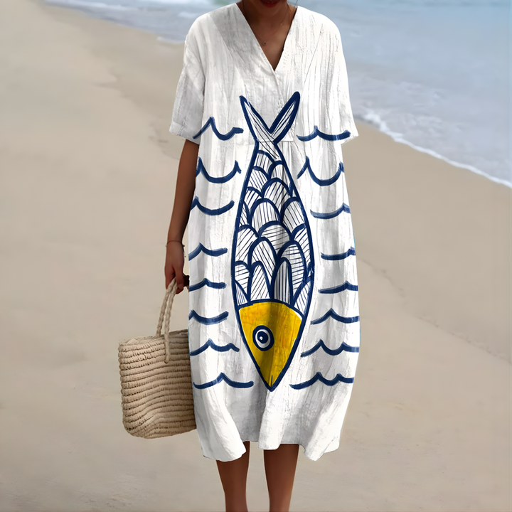 Baylor™ | Summer Dress with Fish Print