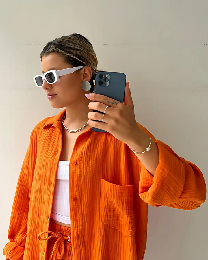 VERA™ – Contemporary Button-Up Shorts Ensemble