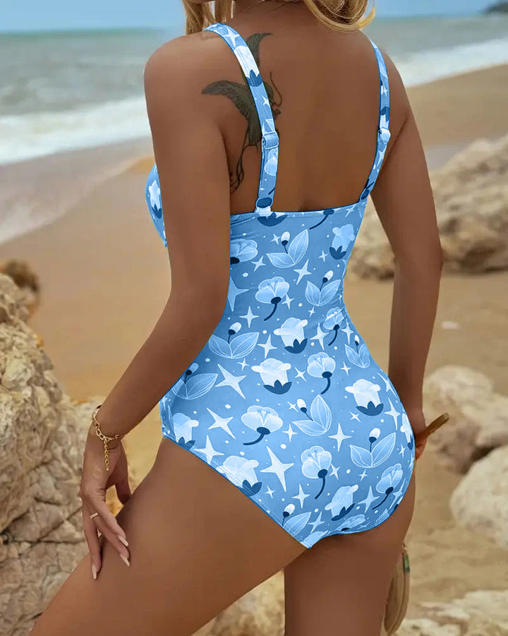 Clara™ | Tankini estampado de uma peça
