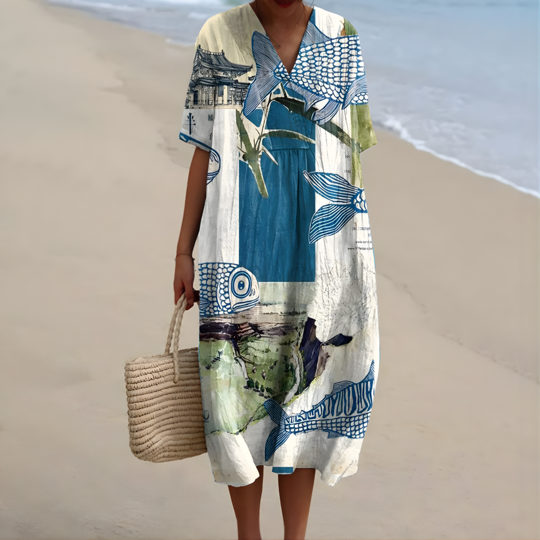 Baylor™ | Summer Dress with Fish Print