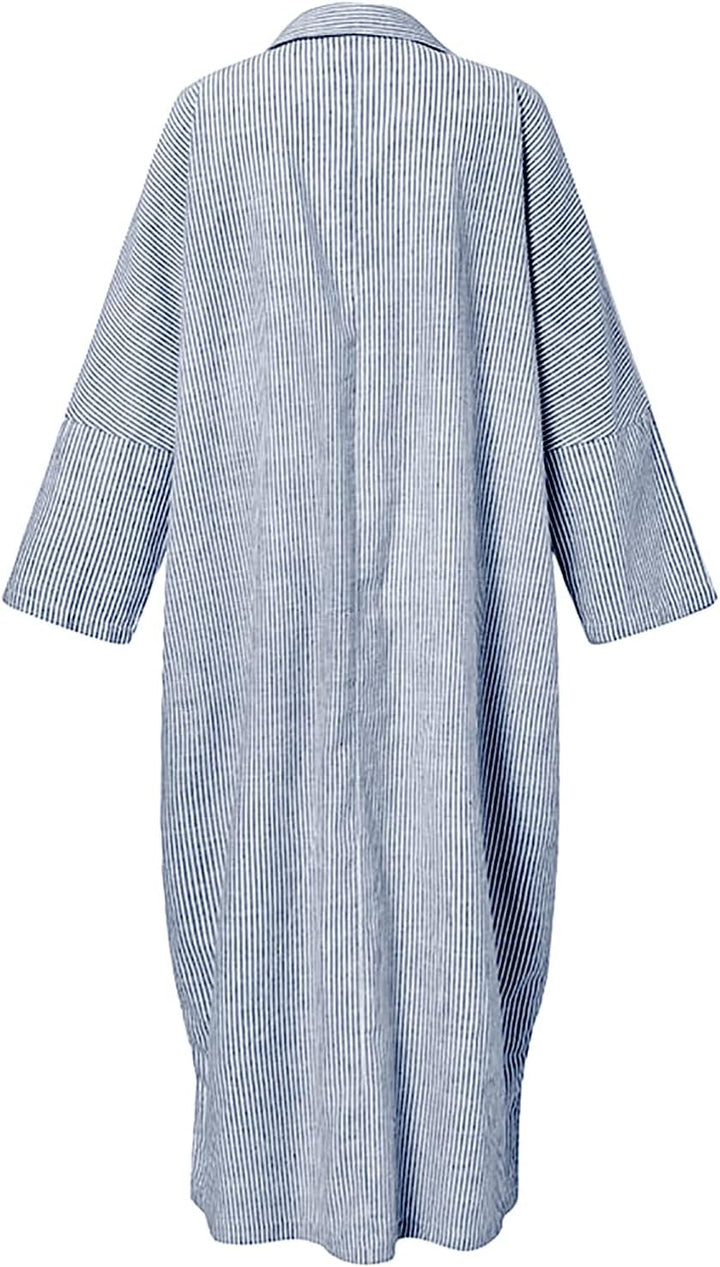 Robe chemise manches longues à rayures™