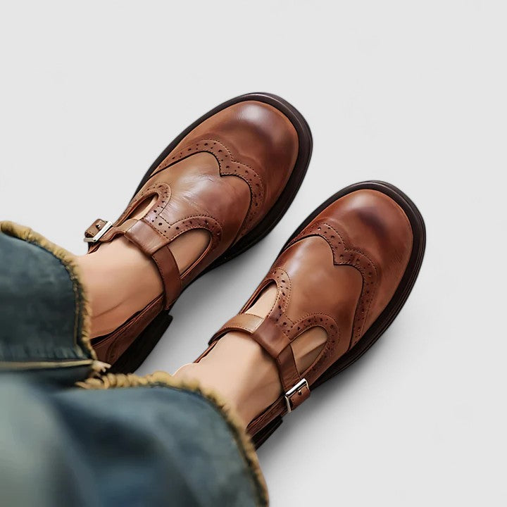 Soft Supportive Faux-Leather Mary Jane Shoes