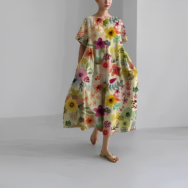 Avela™ - Bohemian Floral Spring Dress with Tummy Control