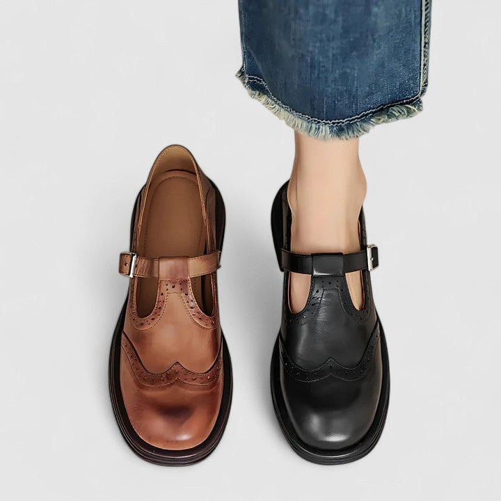 Soft Supportive Faux-Leather Mary Jane Shoes