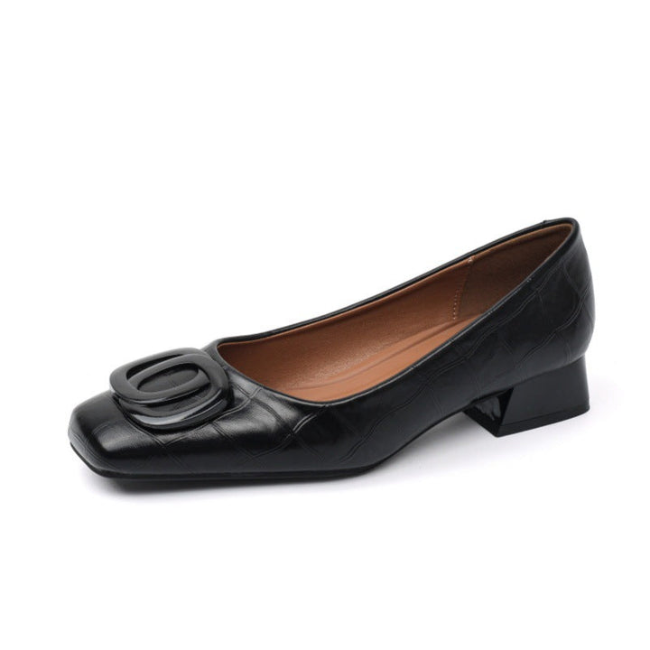 Elegant Faux-Leather Heels with Comfortable Support