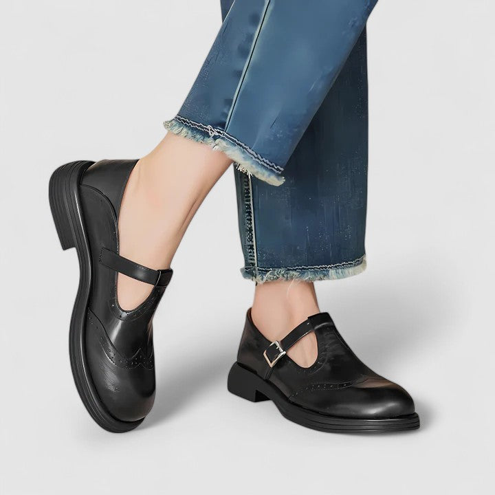 Soft Supportive Faux-Leather Mary Jane Shoes