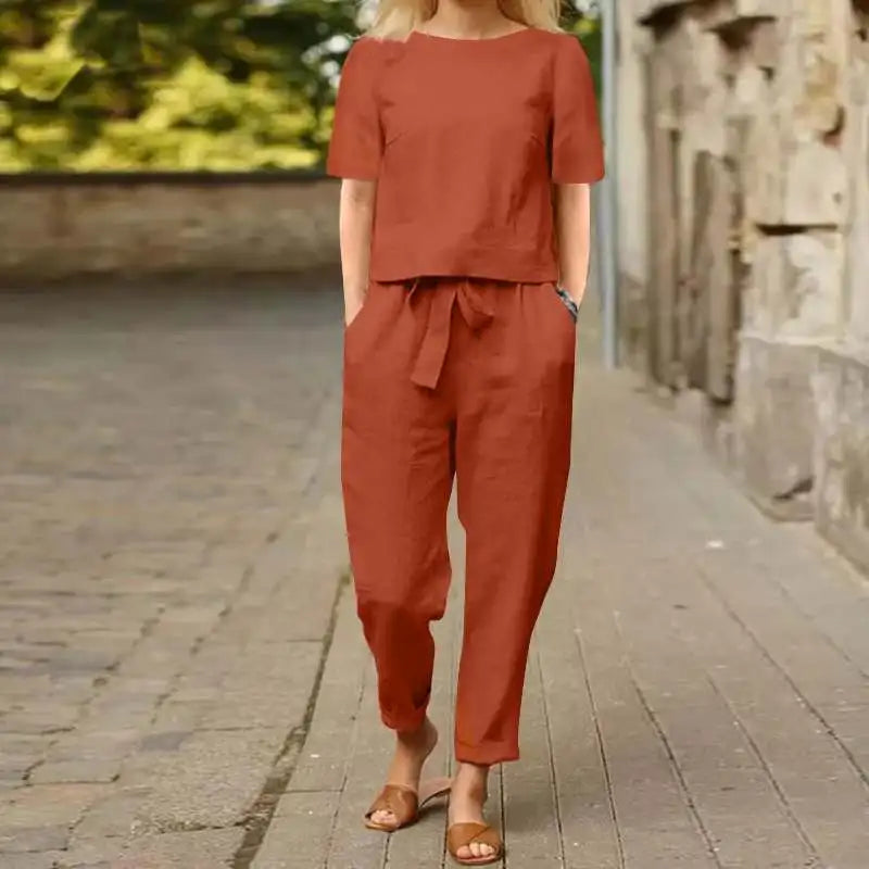 Alviera™ | Chic Two-Piece Linen Ensemble