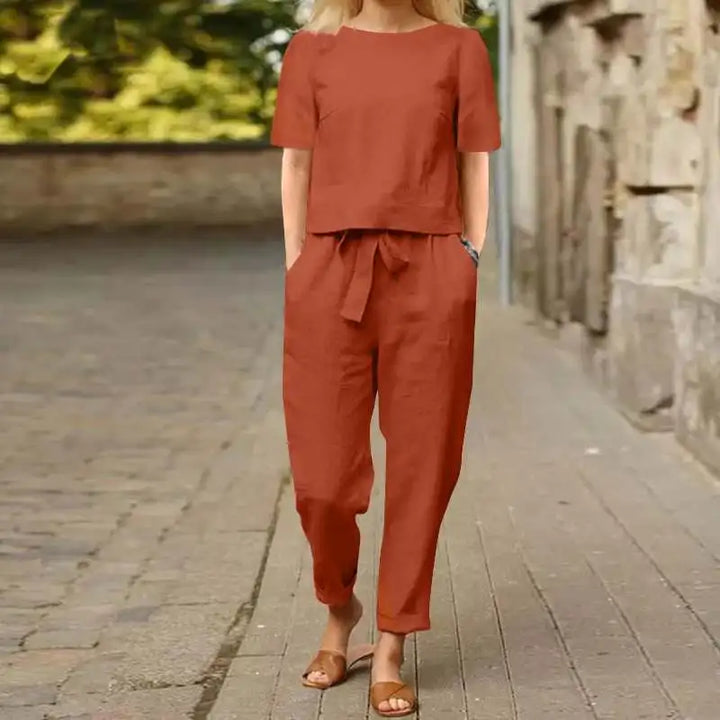 Alviera™ | Chic Two-Piece Linen Ensemble