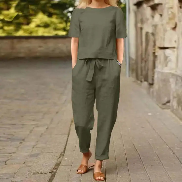 Alviera™ | Chic Two-Piece Linen Ensemble