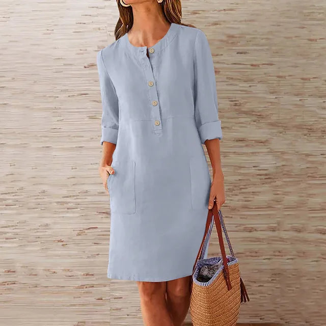 Fiona - Relaxed Cotton and Linen Summer Dress