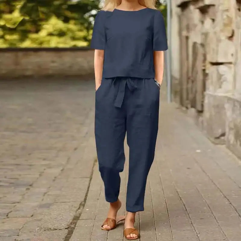 Alviera™ | Chic Two-Piece Linen Ensemble