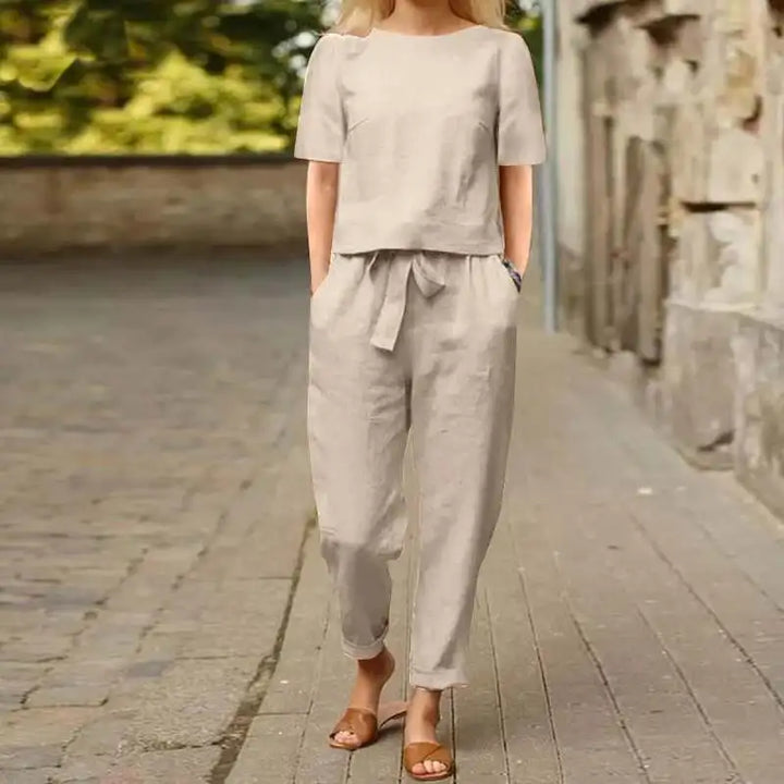 Alviera™ | Chic Two-Piece Linen Ensemble
