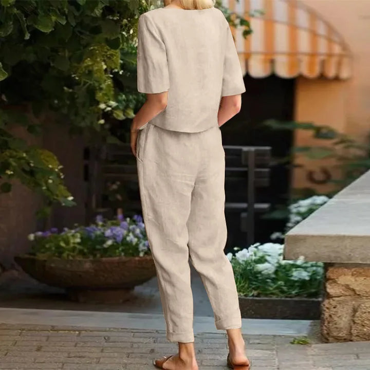 Alviera™ | Chic Two-Piece Linen Ensemble