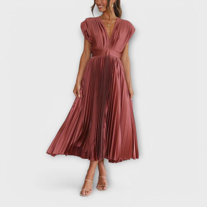 Maria | Vestido Midi Plissado Chique