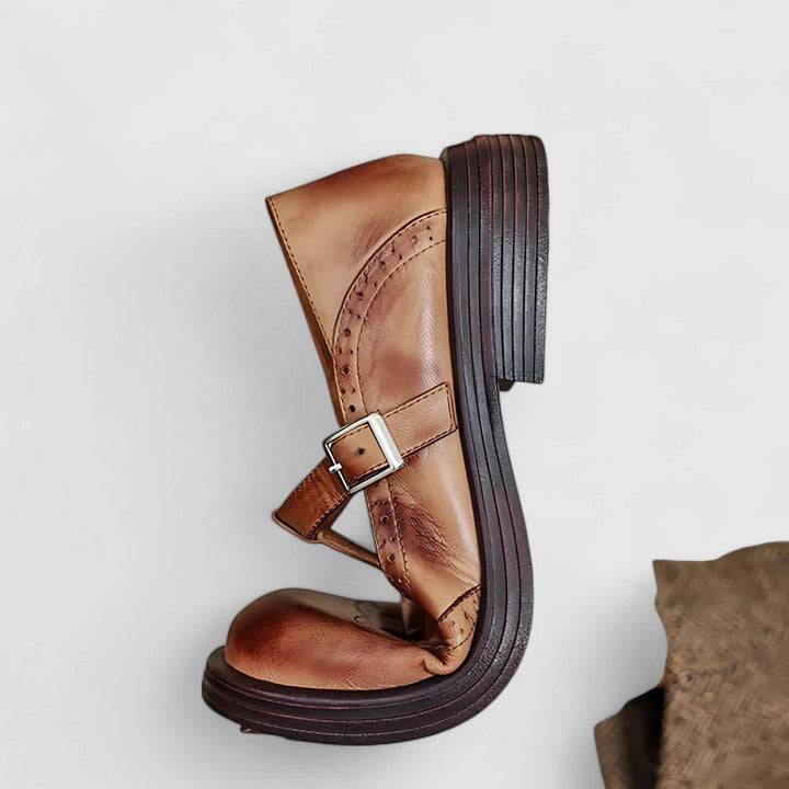 Soft Supportive Faux-Leather Mary Jane Shoes
