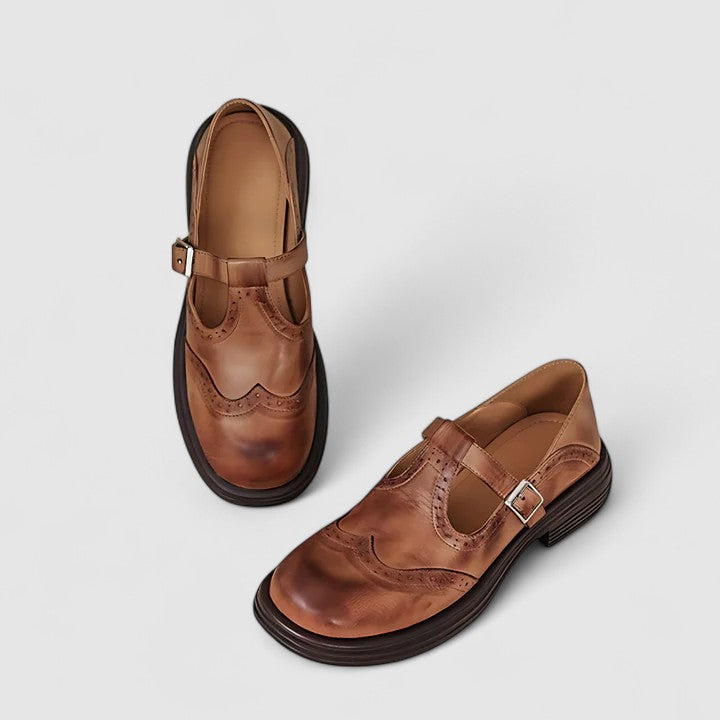 Soft Supportive Faux-Leather Mary Jane Shoes