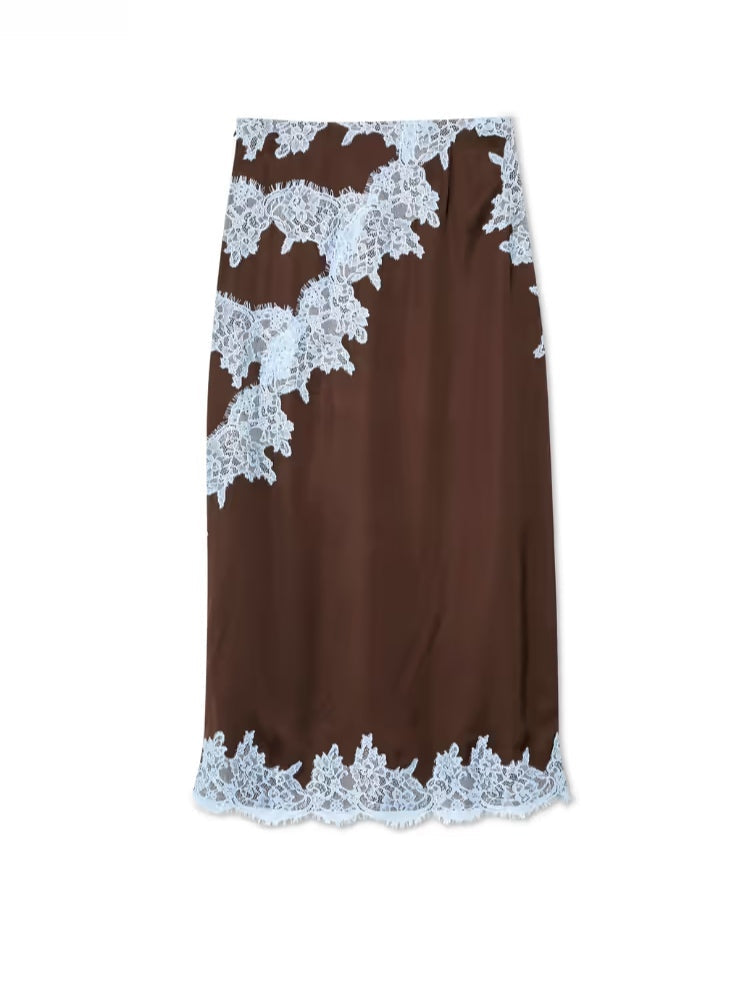 Marisse™ | Chic Lace Panel Top and Skirt Ensemble