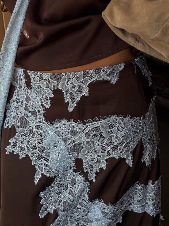 Marisse™ | Chic Lace Panel Top and Skirt Ensemble