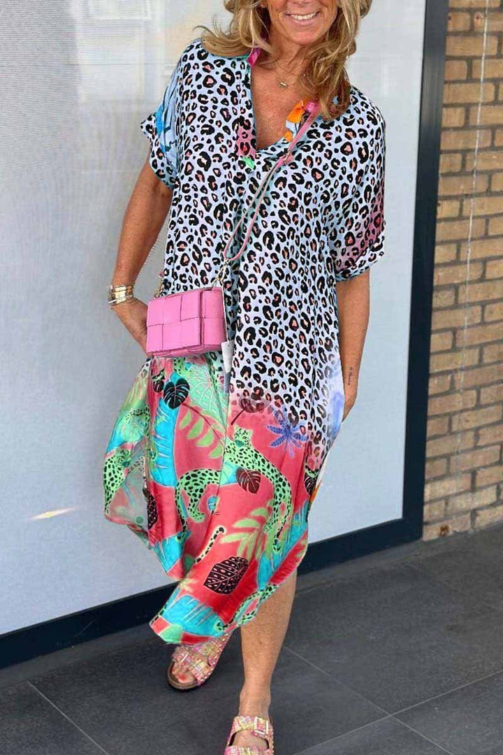 Zola™ - Casual Leopard Print Dress with Tummy Control