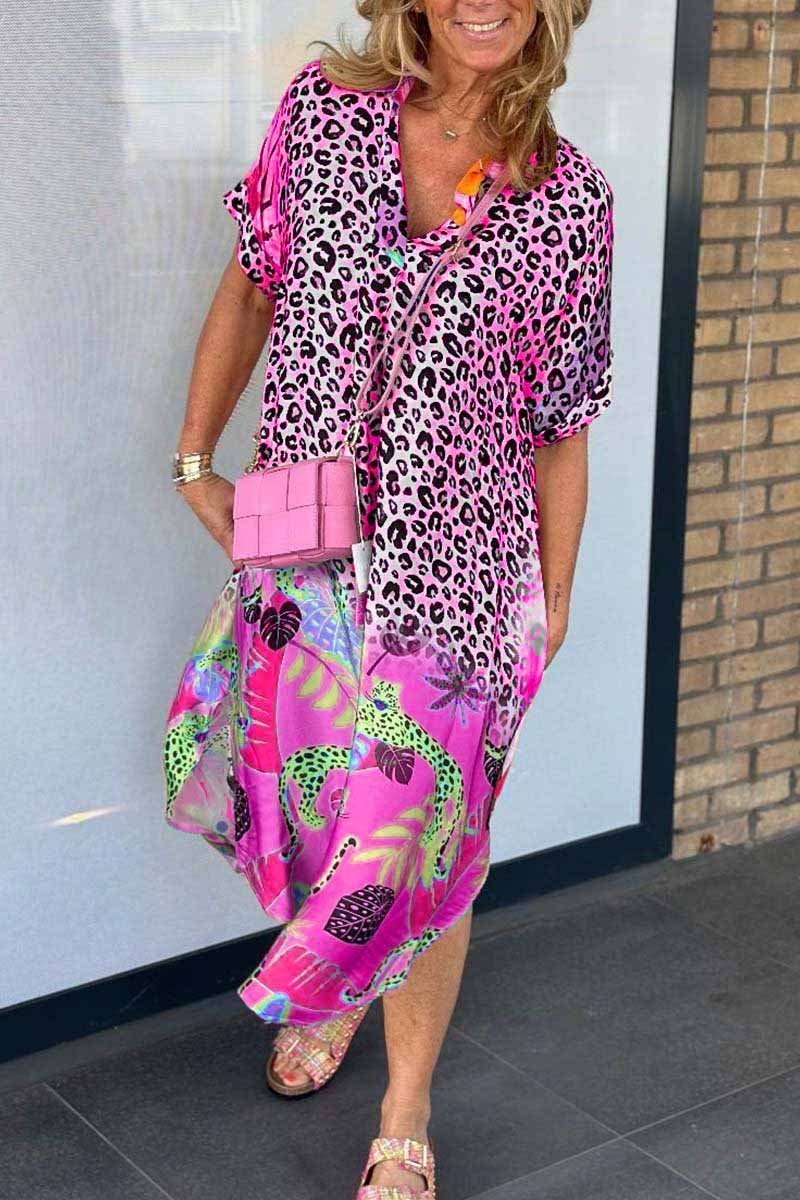 Zola™ - Casual Leopard Print Dress with Tummy Control