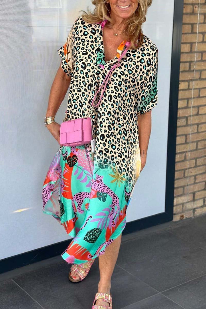 Zola™ - Casual Leopard Print Dress with Tummy Control