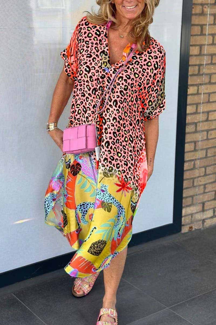 Zola™ - Casual Leopard Print Dress with Tummy Control