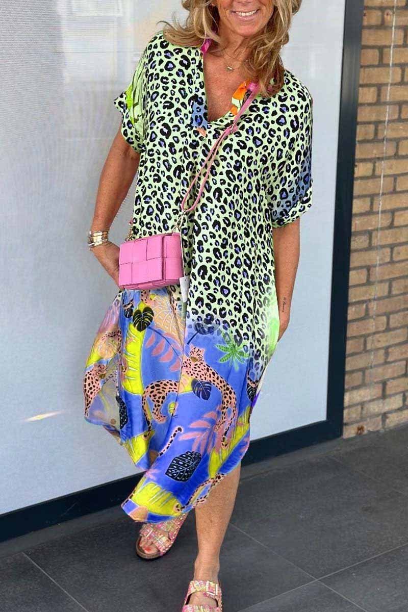 Zola™ - Casual Leopard Print Dress with Tummy Control