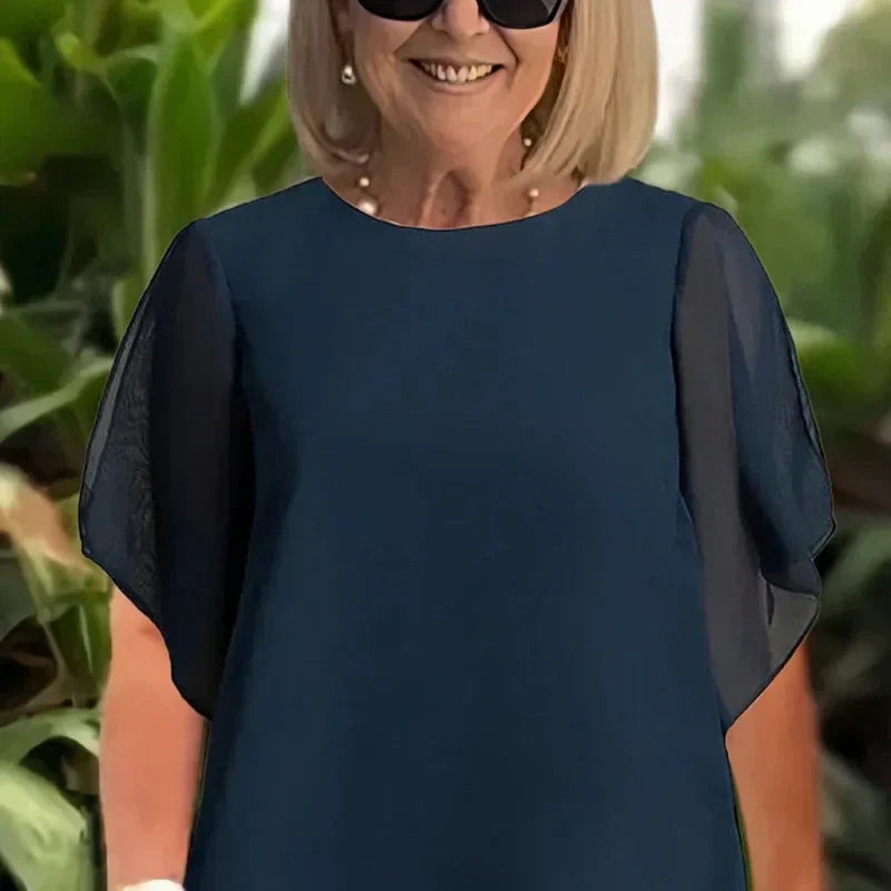 Tailleur avec pantalon palazzo drapé