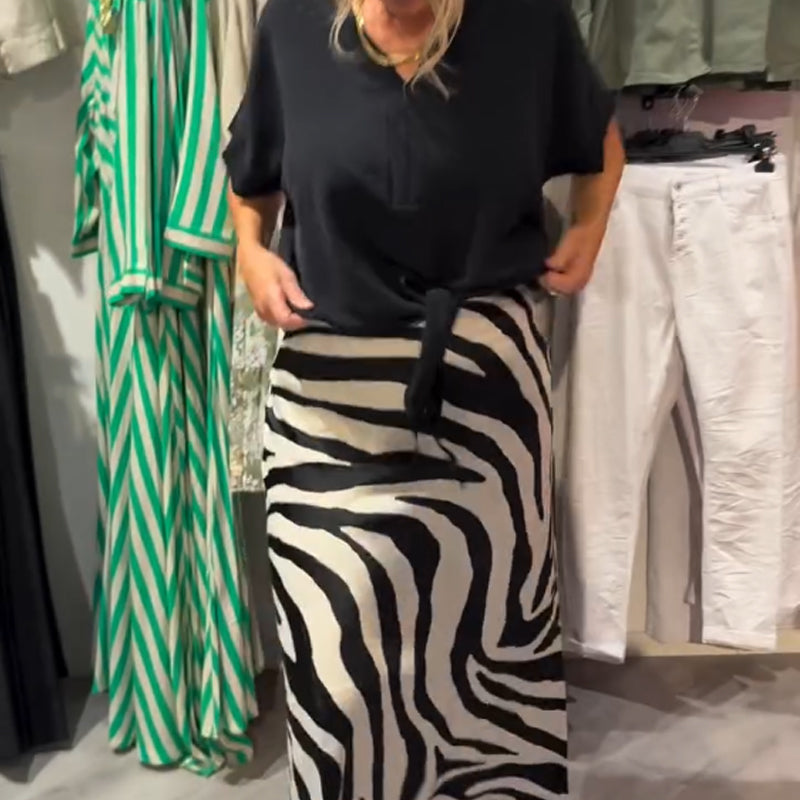 Karen™ | Women's Midi Skirt Set with Knot Blouse