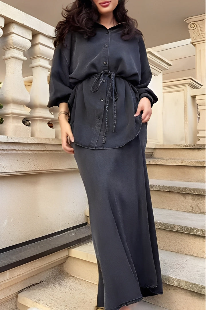 Noelle™ | Long Sleeve Tie-Drawstring Top