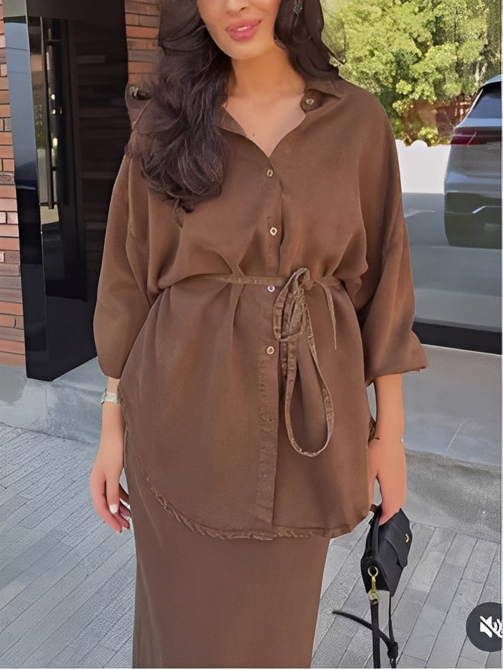 Noelle™ | Long Sleeve Tie-Drawstring Top