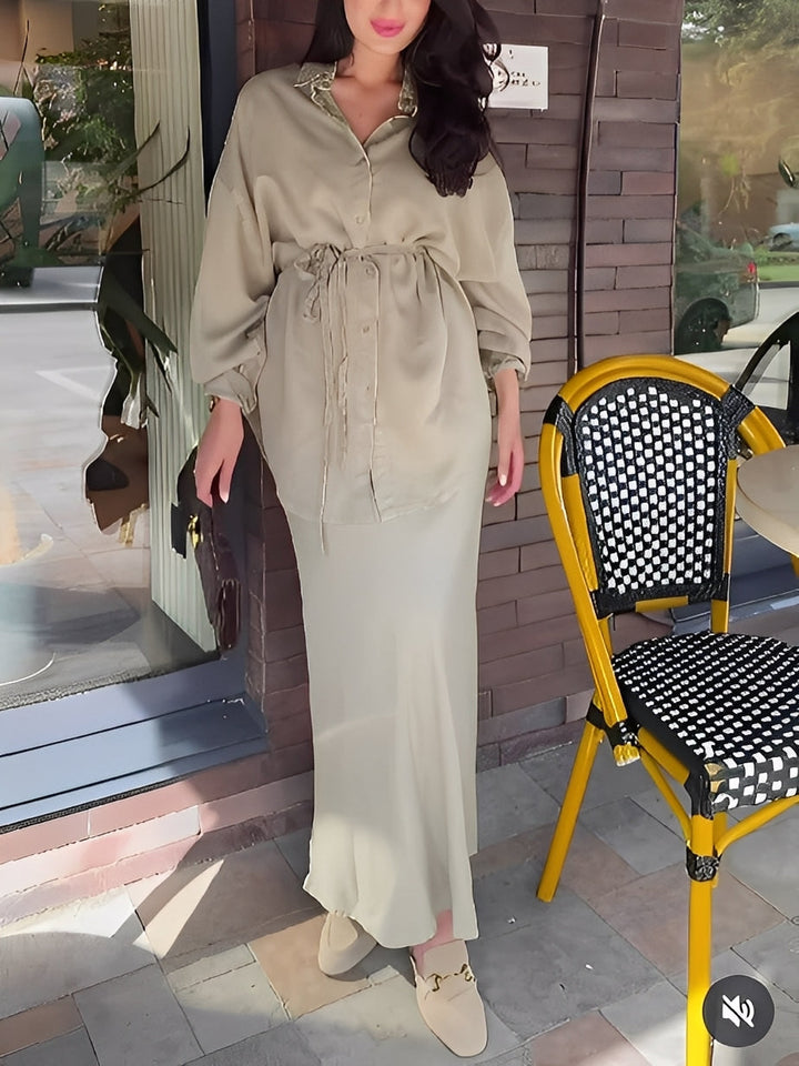 Noelle™ | Long Sleeve Tie-Drawstring Top