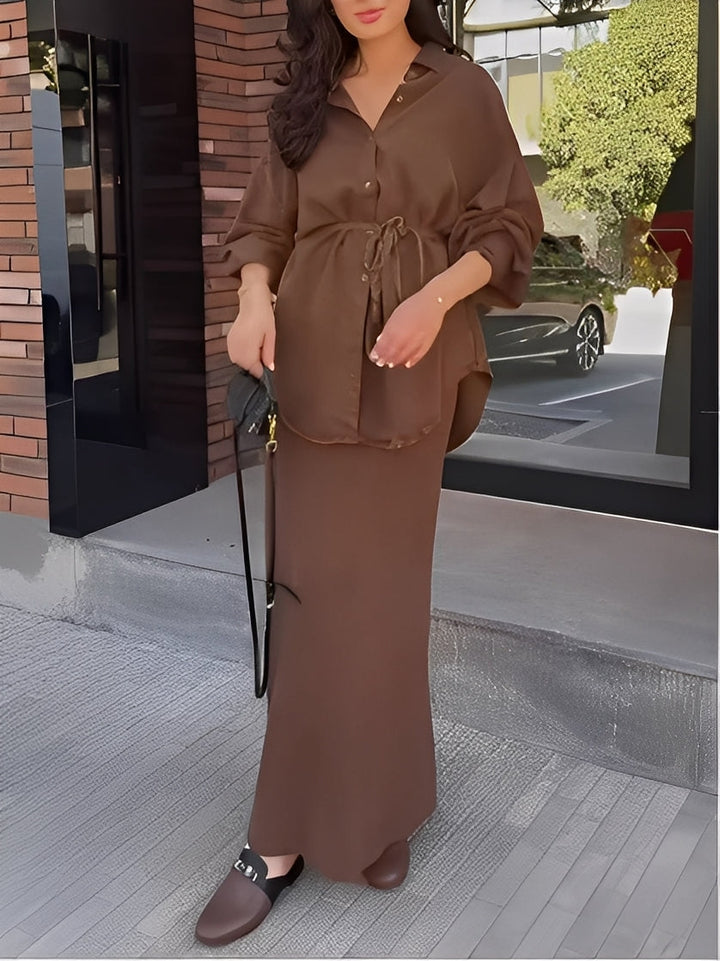 Noelle™ | Long Sleeve Tie-Drawstring Top