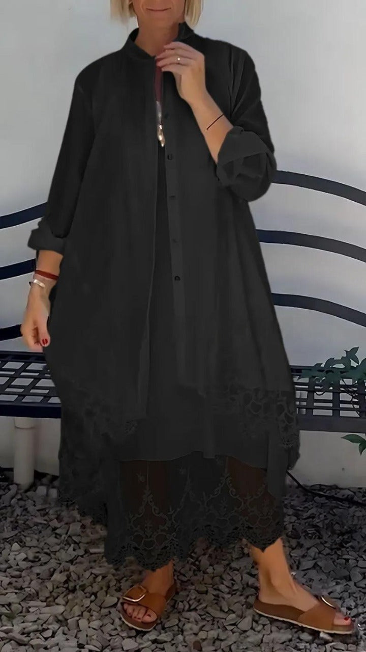 Lace Dress and Cardigan Set for Women